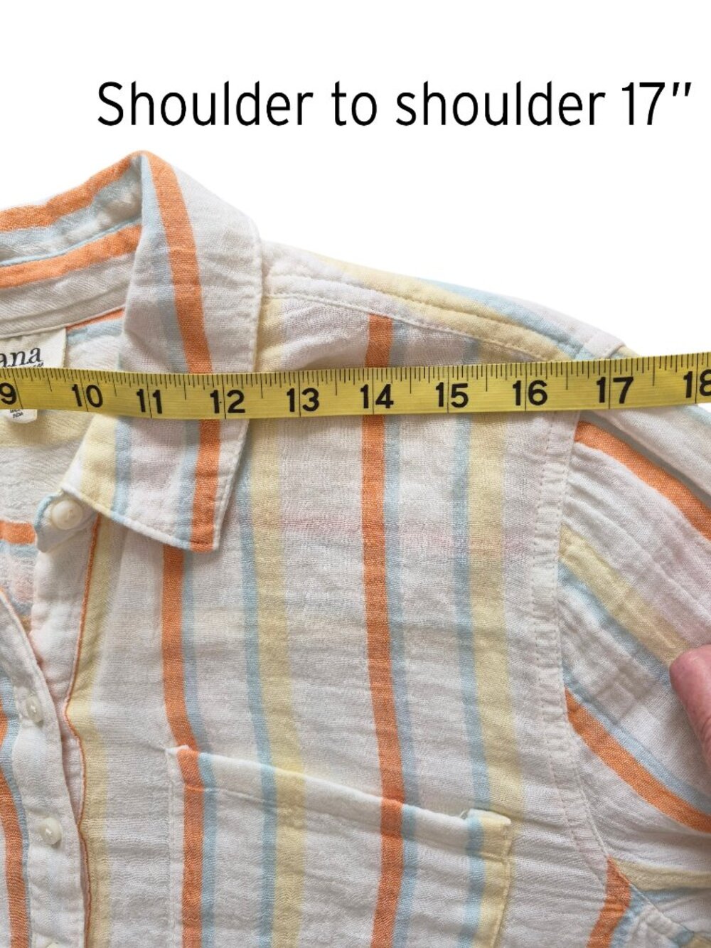 ANA NWT Cotton Gauze Multicolor Striped Shirt Tunic Size M - Picture 12 of 14